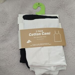 NWT Primark Women's Cotton Cami 2-Pack - Black and White Size Medium